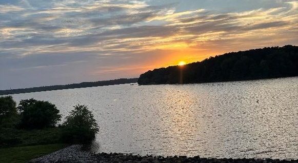 sunset over the lake